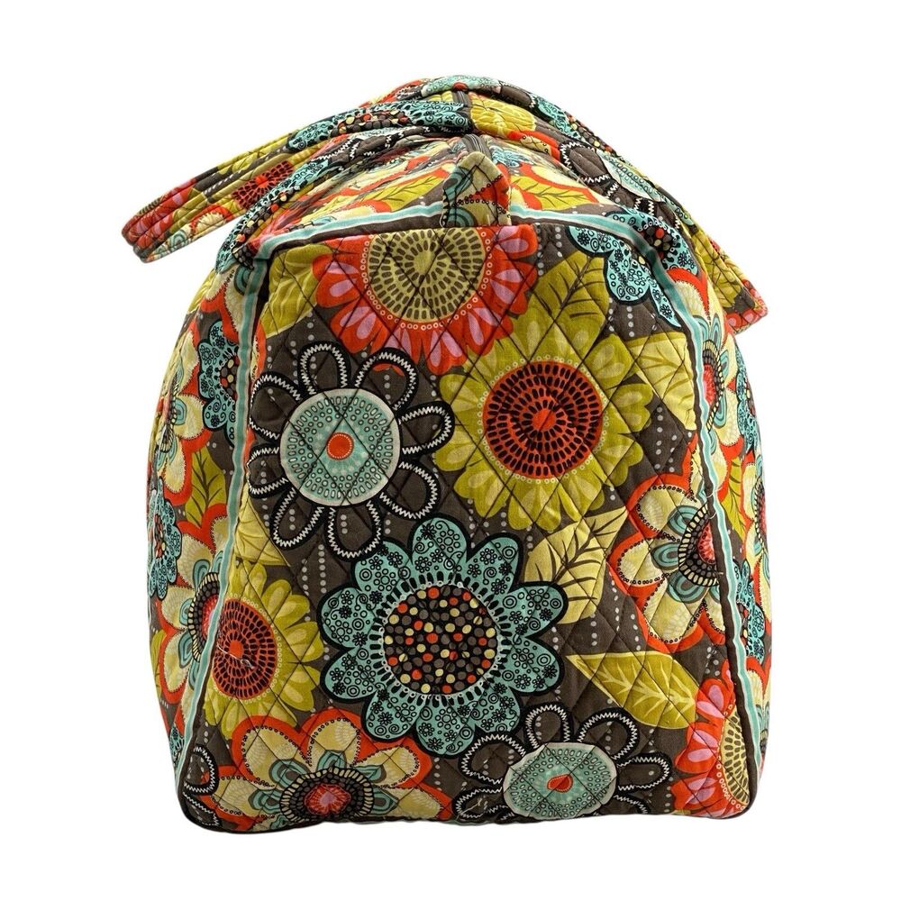 Vera Bradley Large Duffle Bag Weekender Overnight Travel Bag in Flower Shower - Picture 4 of 14